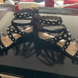 Sam Edelman Black Suede Stud Sandals